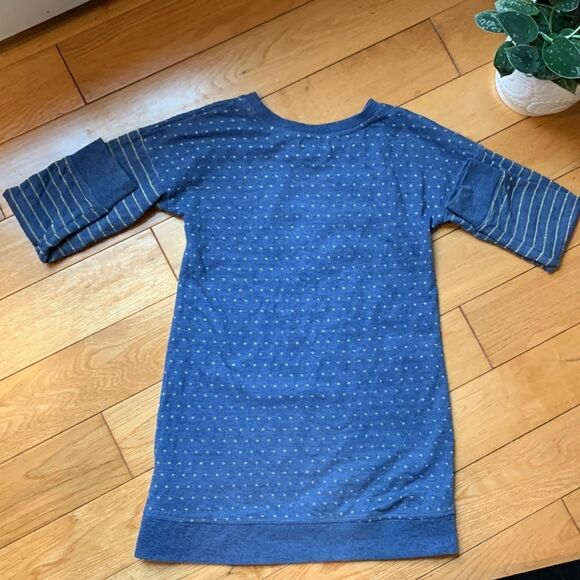 Shrinking Violet long sleeve heart sequin dress size 6 dots abs stripes in blue - Picture 9 of 11